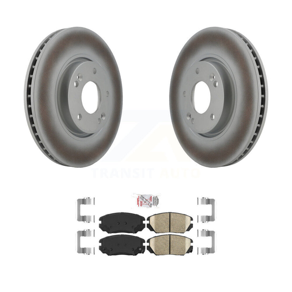 Front Coated Disc Brake Rotors And Ceramic Pads Kit For 2006-2010 Hyundai Sonata 3.3L KGA-100494