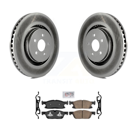 Front Coat Brake Rotor Ceramic Pad Kit For 19-23 Lincoln Nautilus With Vented Rear Rotors KGA-100542