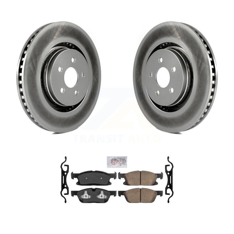 Front Coat Brake Rotor Ceramic Pad Kit For 19-23 Lincoln Nautilus With Vented Rear Rotors KGA-100542