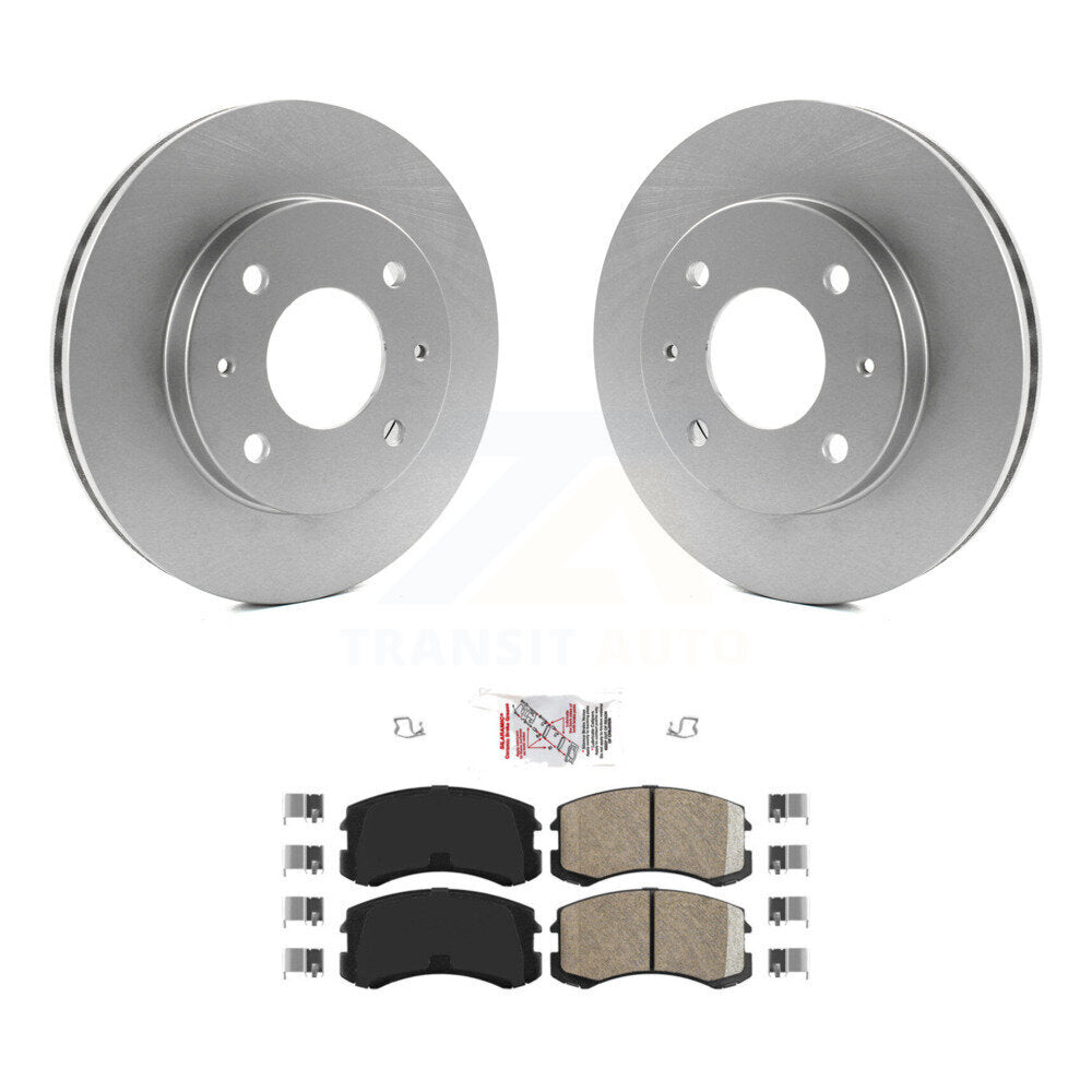 Front Coated Disc Brake Rotors And Ceramic Pads Kit For Mitsubishi Lancer KGA-100552