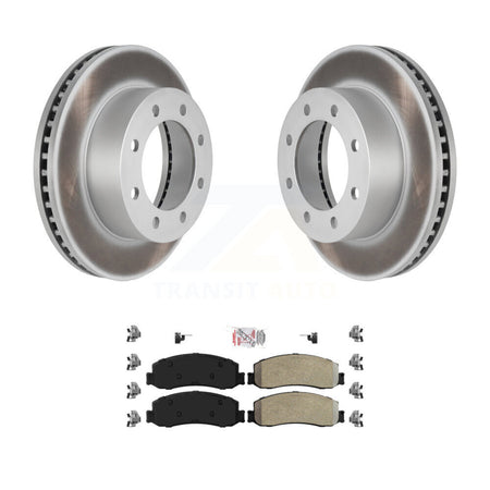 Front Coated Disc Brake Rotor & Semi-Metallic Pad Kit For Ford F-250 Super Duty F-350 4WD KGA-100558