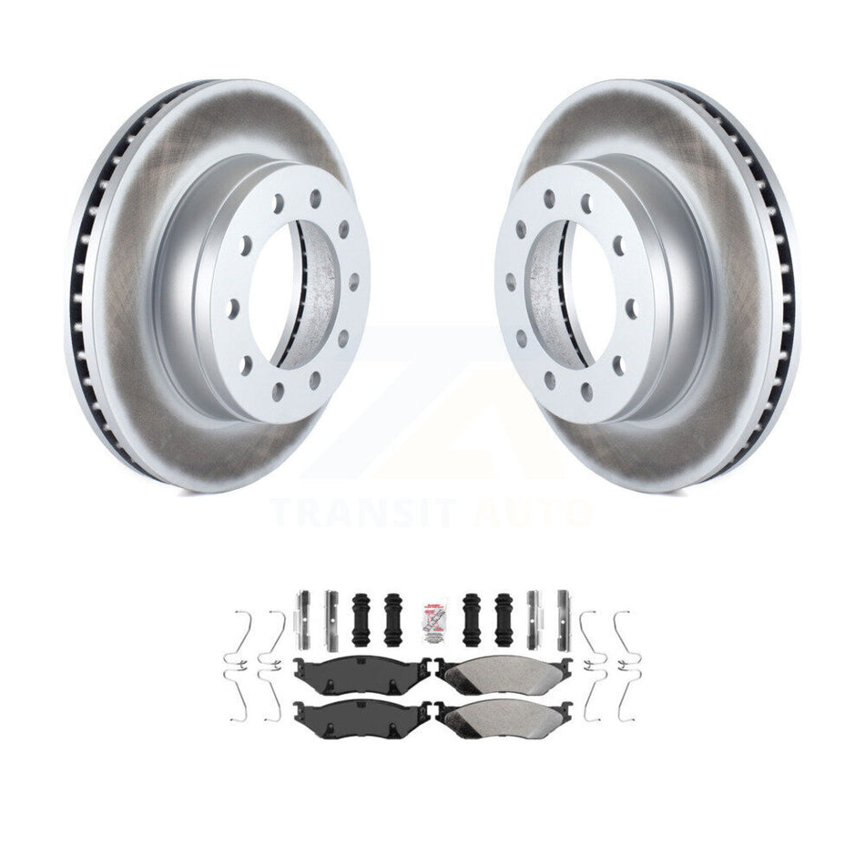 Front Coat Brake Rotors Semi-Metallic Pad Kit For Ford F-450 Super Duty F-550 CF500 CF600 KGA-100562