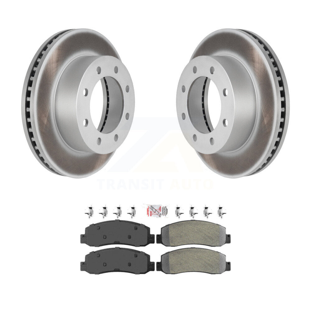 Front Coated Disc Brake Rotors And Semi-Metallic Pads Kit For Ford F-250 Super Duty F-350 KGA-100564