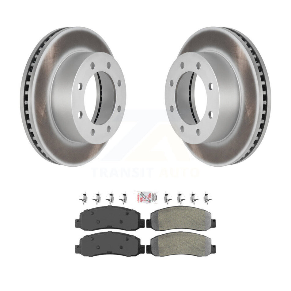 Front Coated Disc Brake Rotors And Semi-Metallic Pads Kit For Ford F-250 Super Duty F-350 KGA-100564
