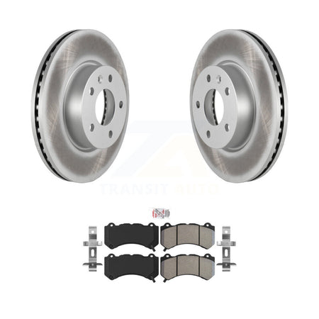 Front Coated Disc Brake Rotors And Semi-Metallic Pads Kit For 2017 Cadillac ATS V KGA-100579