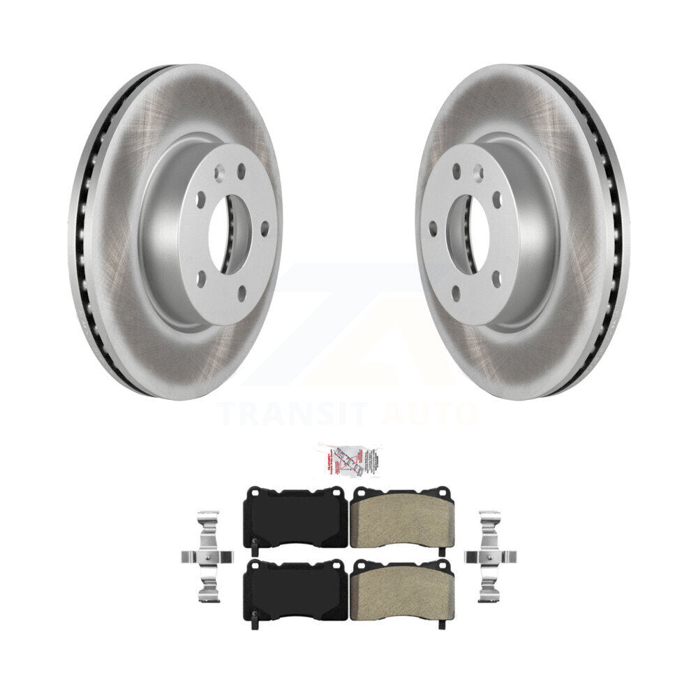 Front Coated Disc Brake Rotors And Semi-Metallic Pads Kit For 2019 Cadillac ATS Base KGA-100580