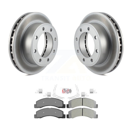 Front Coated Brake Rotors Semi-Metallic Pad Kit For Ford F-350 Super Duty F-250 Excursion KGA-100600
