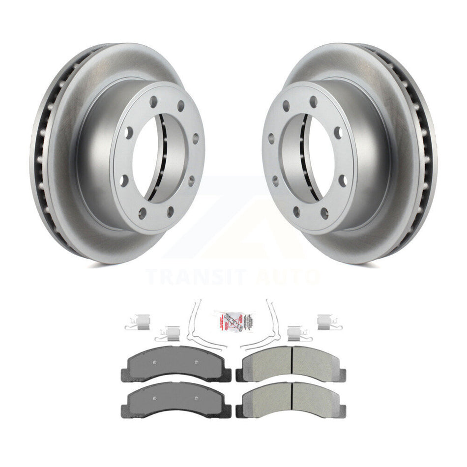 Front Coated Brake Rotors Semi-Metallic Pad Kit For Ford F-350 Super Duty F-250 Excursion KGA-100600