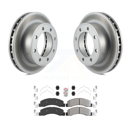 Front Coated Brake Rotors Semi-Metallic Pad Kit For Ford F-350 Super Duty F-250 Excursion KGA-100601