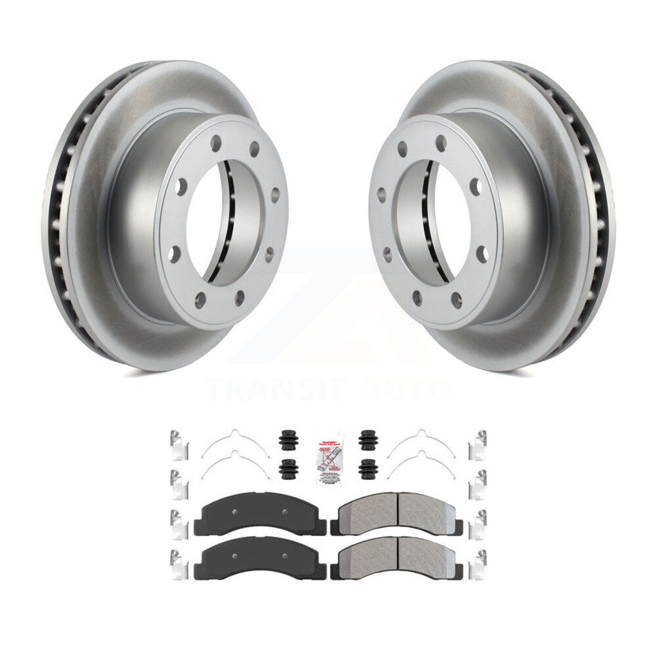 Front Coated Brake Rotors Semi-Metallic Pad Kit For Ford F-350 Super Duty F-250 Excursion KGA-100601