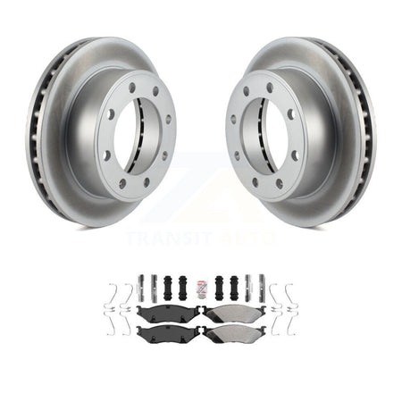 Front Coated Disc Brake Rotors And Semi-Metallic Pads Kit For Ford F-550 Super Duty F-450 KGA-100602