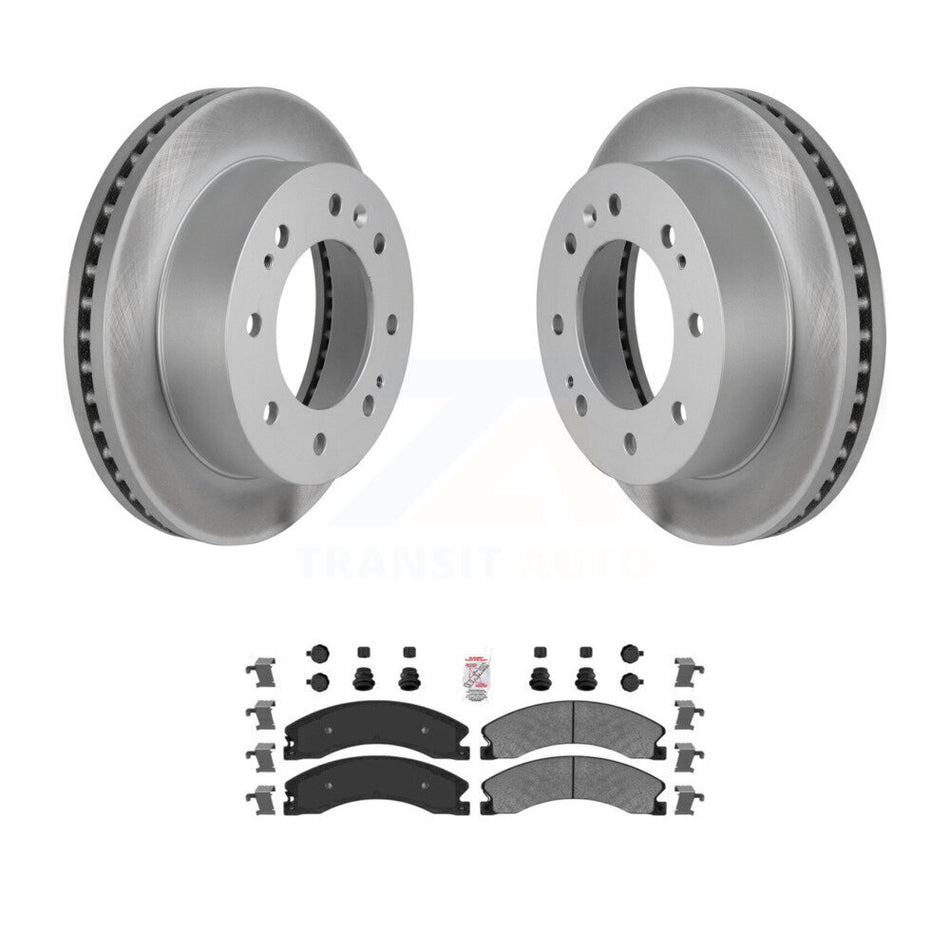 Front Coated Brake Rotor Semi-Metallic Pad Kit For GMC Chevrolet Sierra 2500 HD Silverado KGA-100683
