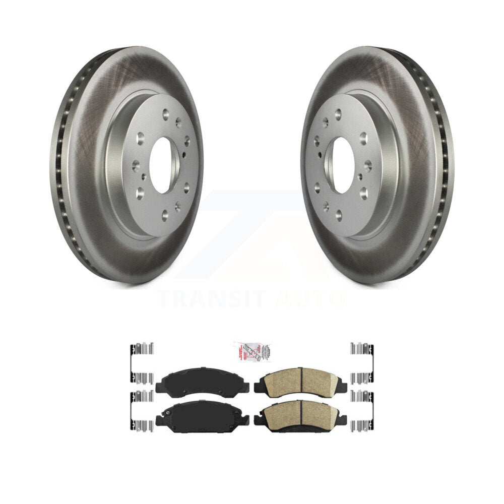 Front Coated Brake Rotor Ceramic Pad Kit For GMC Sierra 1500 Chevrolet Silverado Cadillac KGA-100687