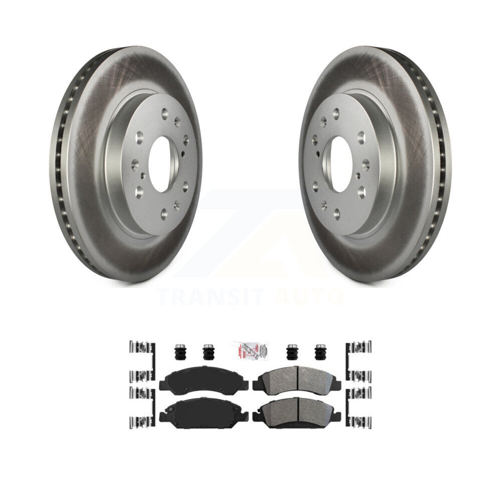 Front Coated Brake Rotor Semi-Metallic Pad Kit For GMC Sierra 1500 Chevrolet Silverado XL KGA-100689