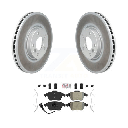 Front Coated Disc Brake Rotors And Semi-Metallic Pads Kit For Volkswagen CC KGA-100696
