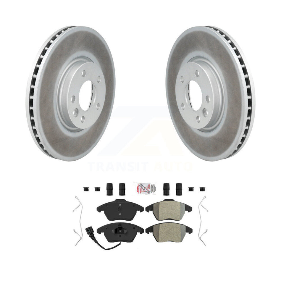 Front Coated Disc Brake Rotors And Semi-Metallic Pads Kit For Volkswagen CC KGA-100696