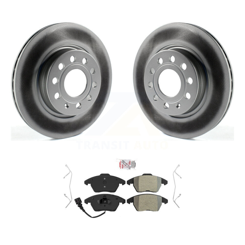 Front Coated Disc Brake Rotors & Semi-Metallic Pad Kit For Volkswagen GTI Audi A3 Quattro KGA-100702
