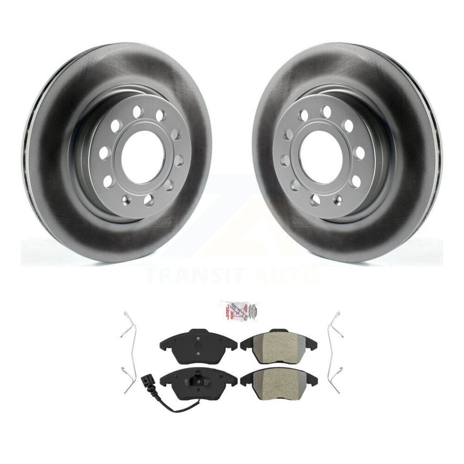 Front Coated Disc Brake Rotors & Semi-Metallic Pad Kit For Volkswagen GTI Audi A3 Quattro KGA-100702