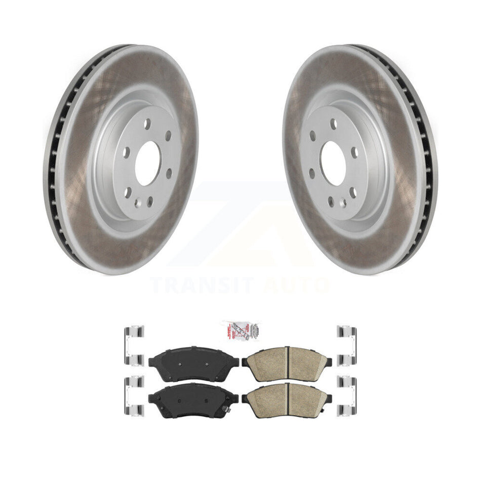 Front Coated Disc Brake Rotors And Ceramic Pads Kit For Cadillac SRX Saab 9-4X KGA-100714