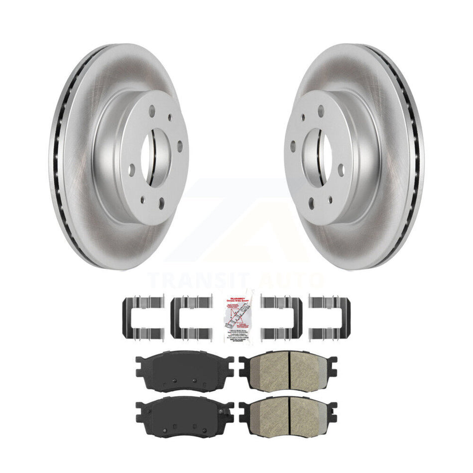 Front Coated Disc Brake Rotor And Semi-Metallic Pad Kit For 2006 Hyundai Accent Hatchback KGA-100731
