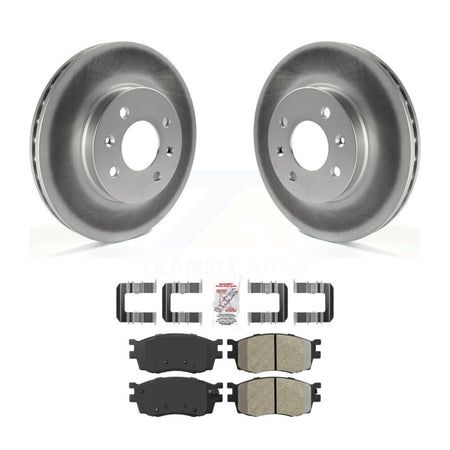 Front Coated Disc Brake Rotors And Semi-Metallic Pads Kit For Hyundai Accent Kia Rio Rio5 KGA-100732