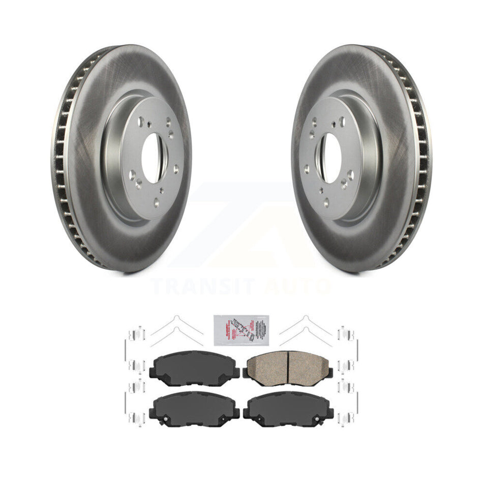 Front Coated Brake Rotor Ceramic Pad Kit For 2015 Honda Civic EX with Manual transmission KGA-100777