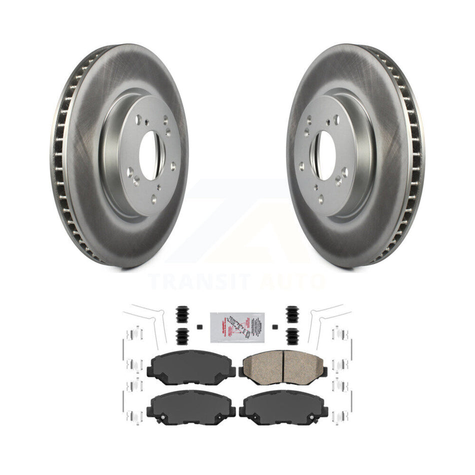 Front Coated Brake Rotor Ceramic Pad Kit For 2015 Honda Civic EX with Manual transmission KGA-100778