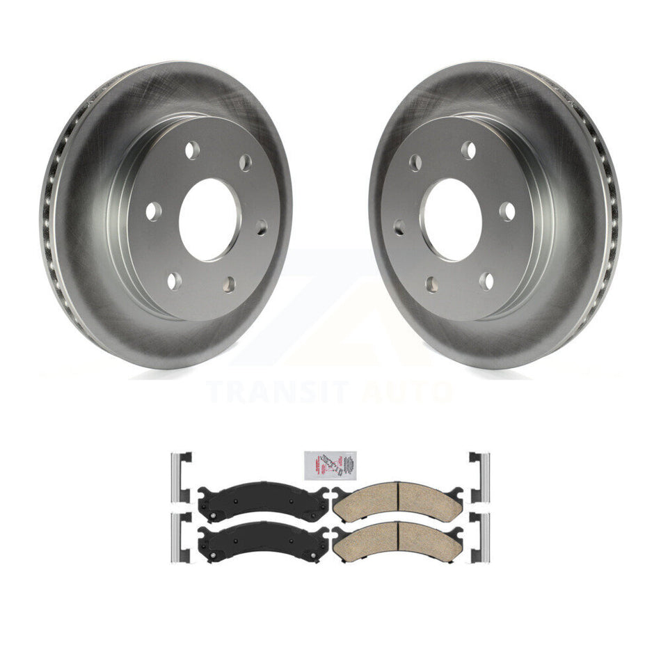 Front Coated Disc Brake Rotors Ceramic Pad Kit For 2006 Chevrolet Express 2500 GMC Savana KGA-100789