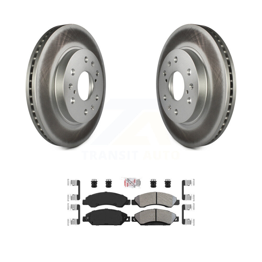 Front Coated Brake Rotor Semi-Metallic Pad Kit For Chevrolet Avalanche Cadillac GMC Tahoe KGA-100790