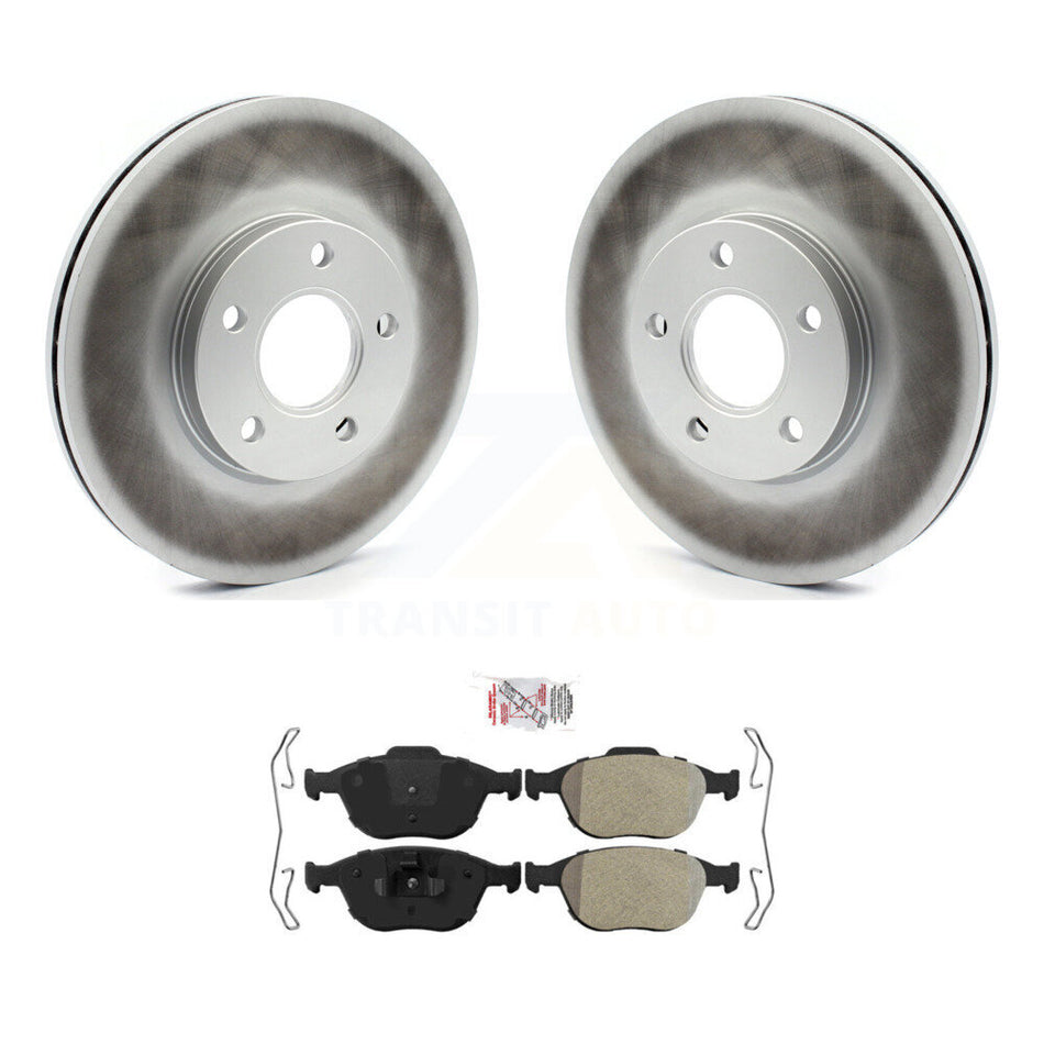Front Coated Disc Brake Rotors & Semi-Metallic Pad Kit For 2010-2013 Ford Transit Connect KGA-100799