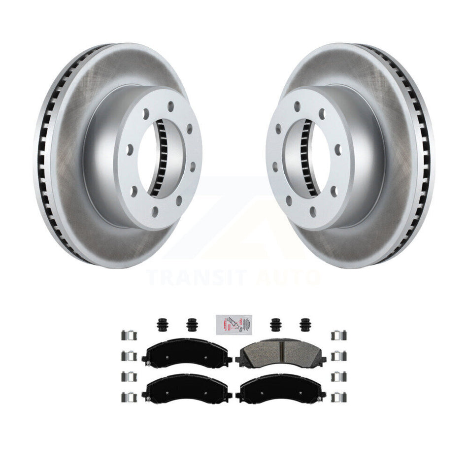 Front Coated Disc Brake Rotors And Semi-Metallic Pads Kit For Ram 2500 3500 KGA-100824