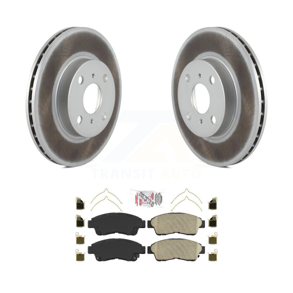 Front Coated Disc Brake Rotors And Ceramic Pad Kit For 1993-1997 Toyota Corolla Geo Prizm KGA-100833