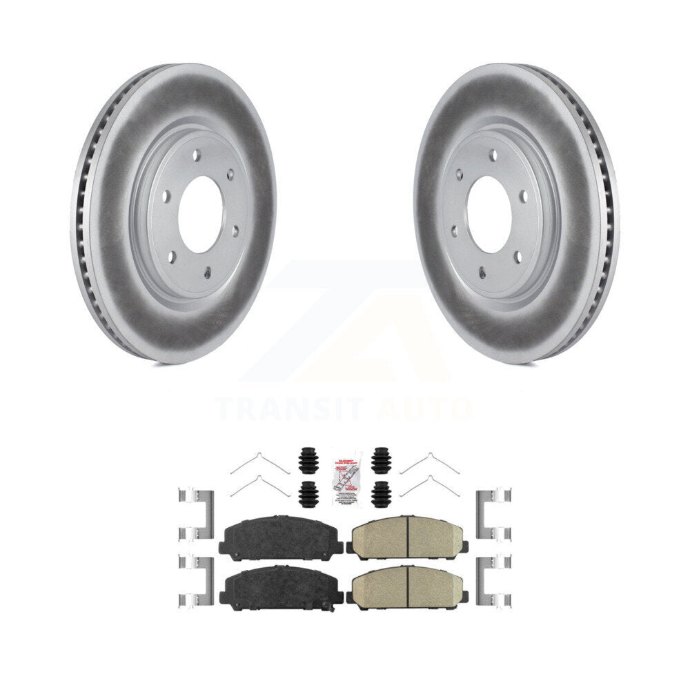Front Coated Disc Brake Rotors Ceramic Pad Kit For Nissan TITAN INFINITI Armada QX80 QX56 KGA-100907