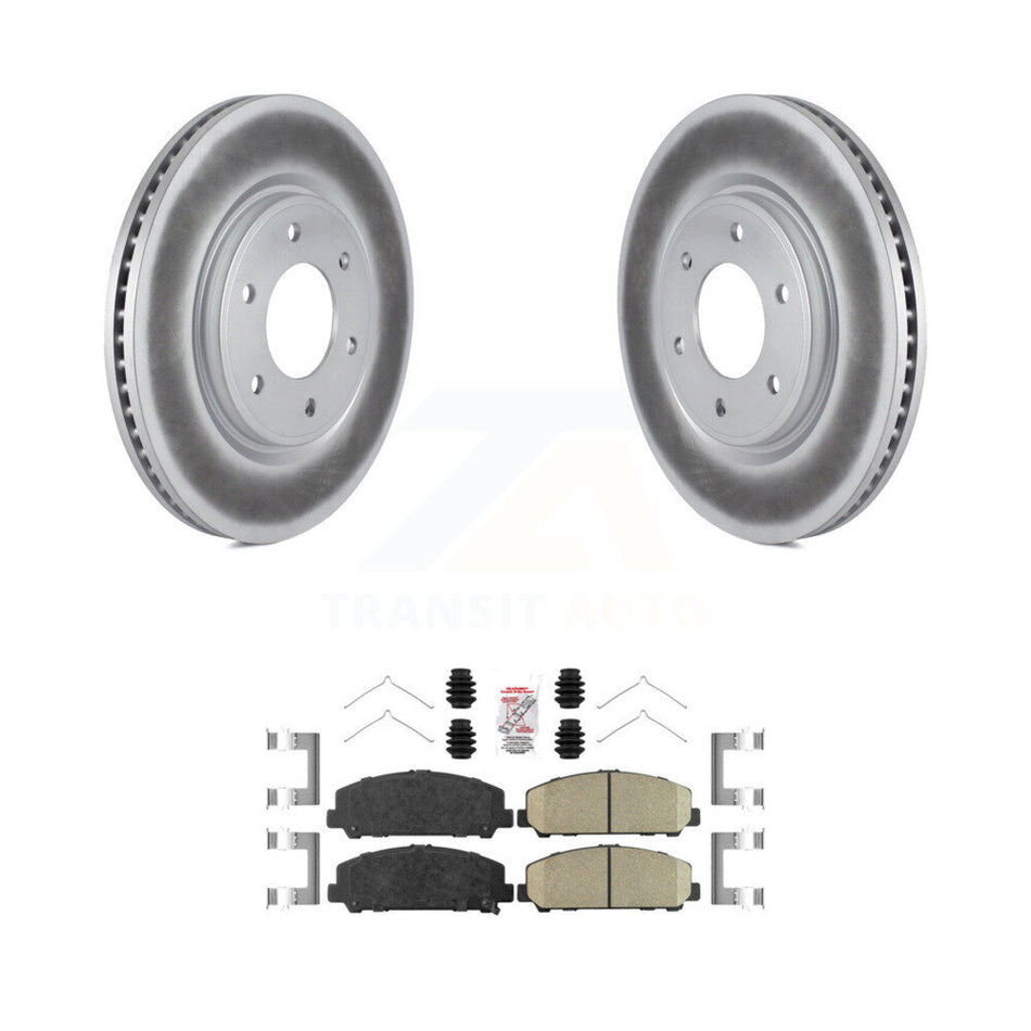 Front Coated Disc Brake Rotors Ceramic Pad Kit For Nissan TITAN INFINITI Armada QX80 QX56 KGA-100907