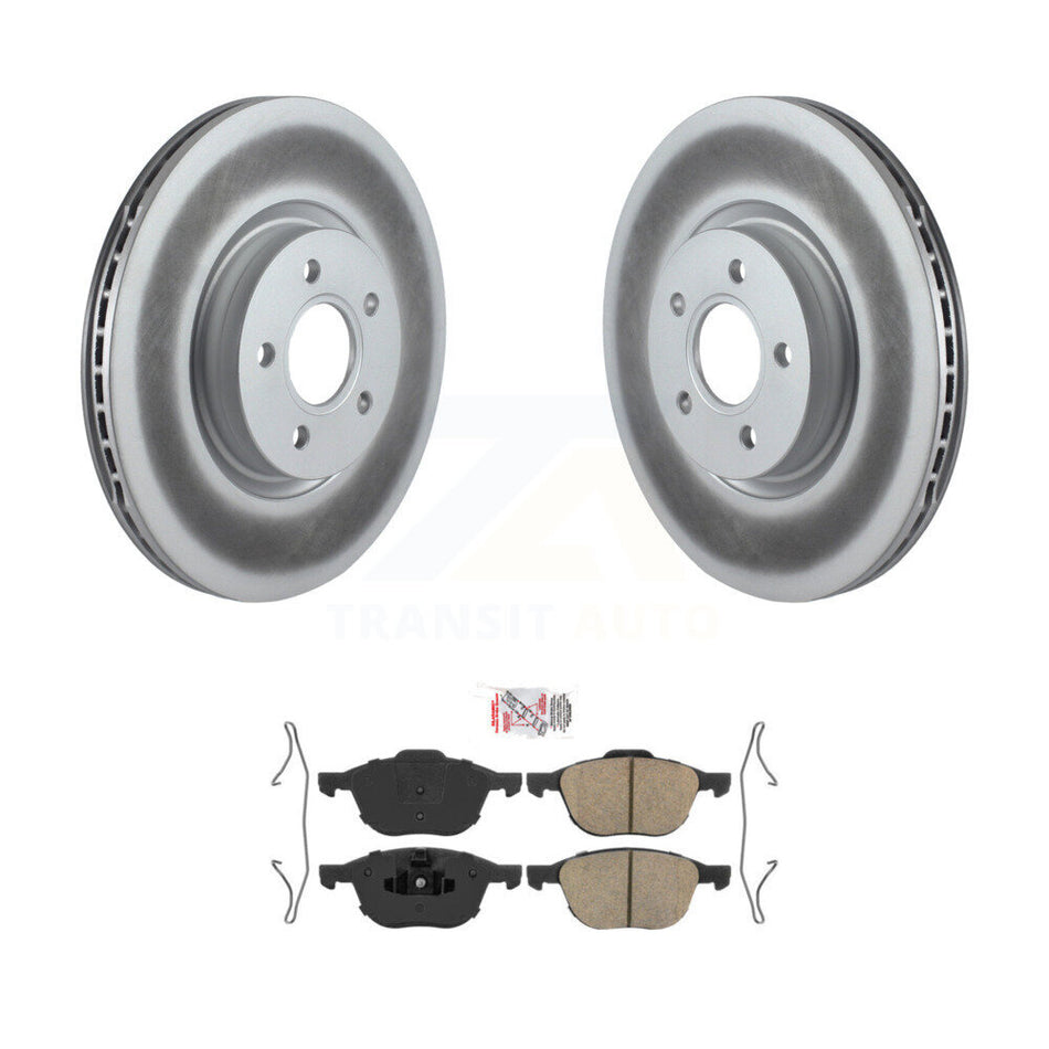 Front Coated Brake Rotors Ceramic Pad Kit For 2014 Ford Transit Connect 104.8" wheel base KGA-100914