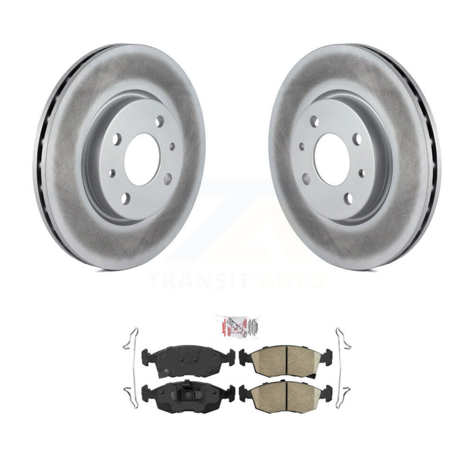 Front Coated Disc Brake Rotors And Ceramic Pads Kit For Fiat 500 KGA-100918