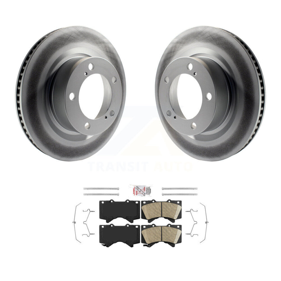 Front Coat Brake Rotor Ceramic Pad Kit For Toyota Tundra Sequoia Lexus LX570 Land Cruiser KGA-100923