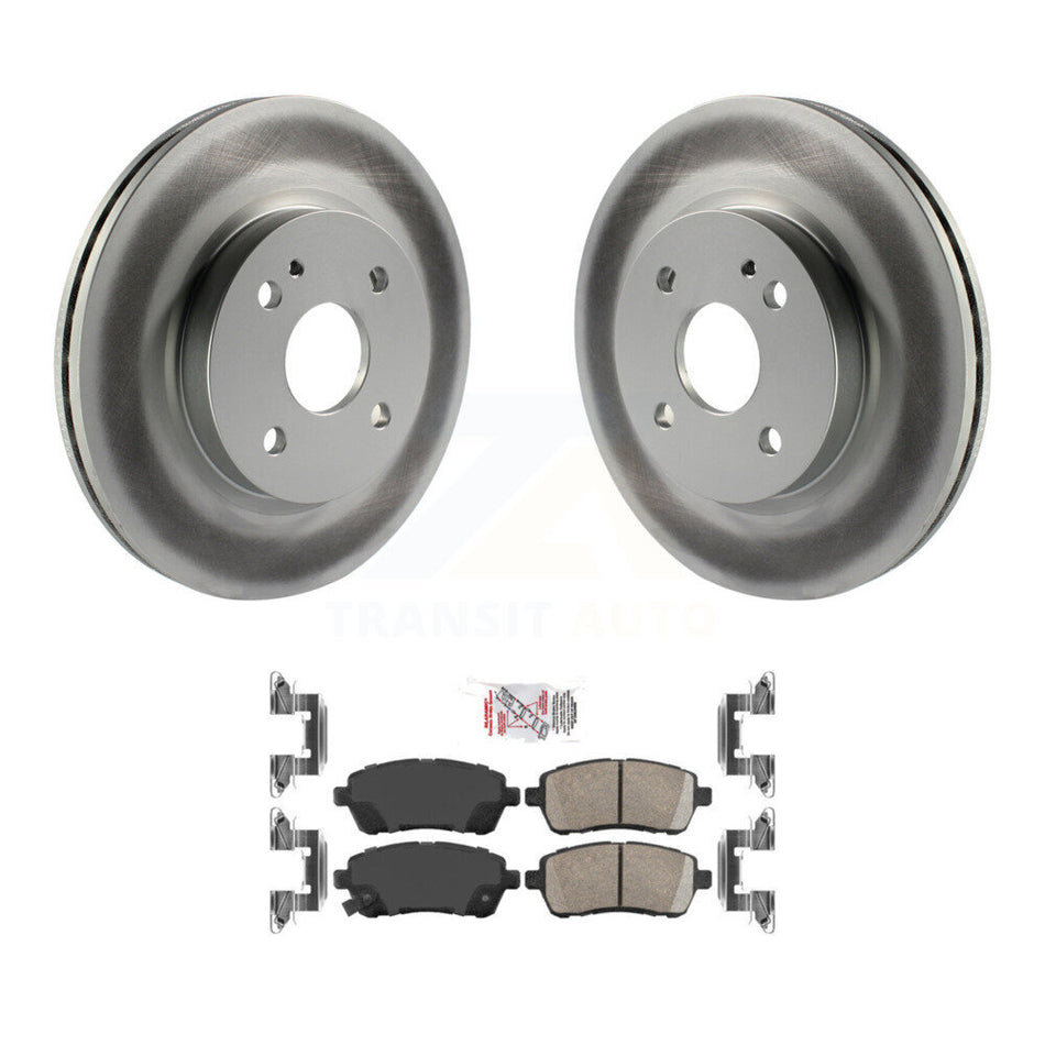 Front Coated Disc Brake Rotors And Ceramic Pads Kit For 2011-2014 Mazda 2 KGA-100951