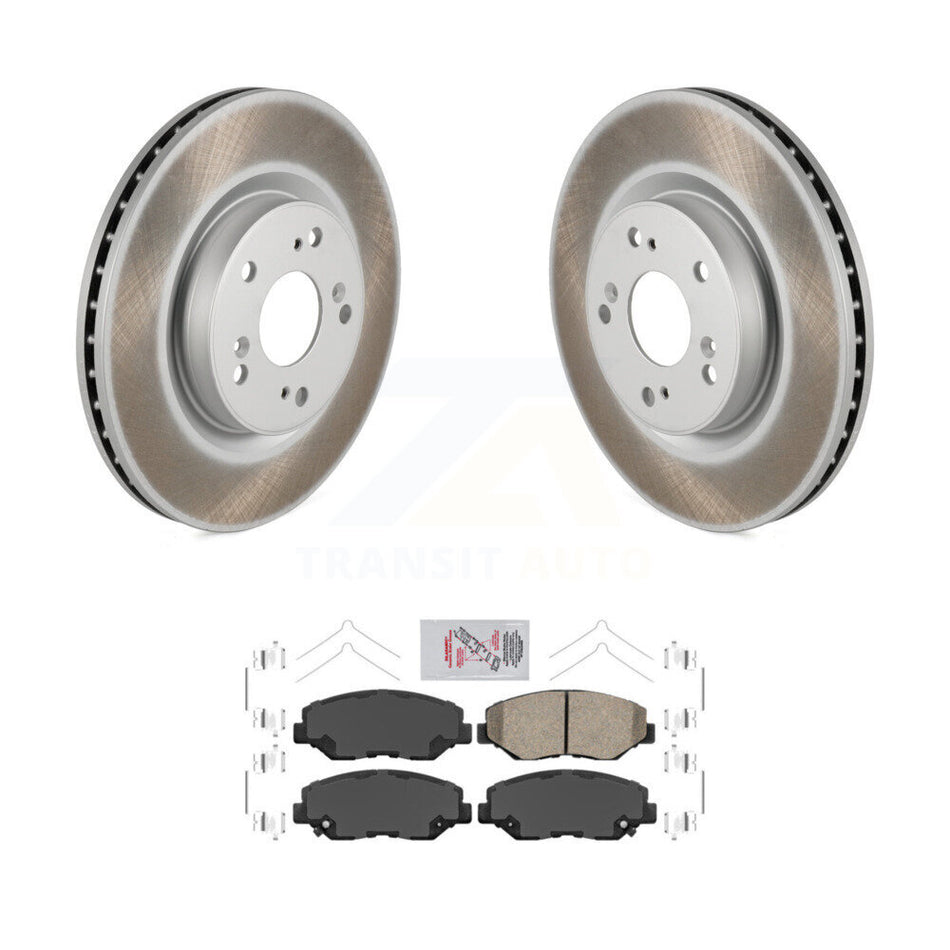 Front Coated Disc Brake Rotors And Ceramic Pads Kit For 2012-2016 Honda CR-V FWD KGA-100967
