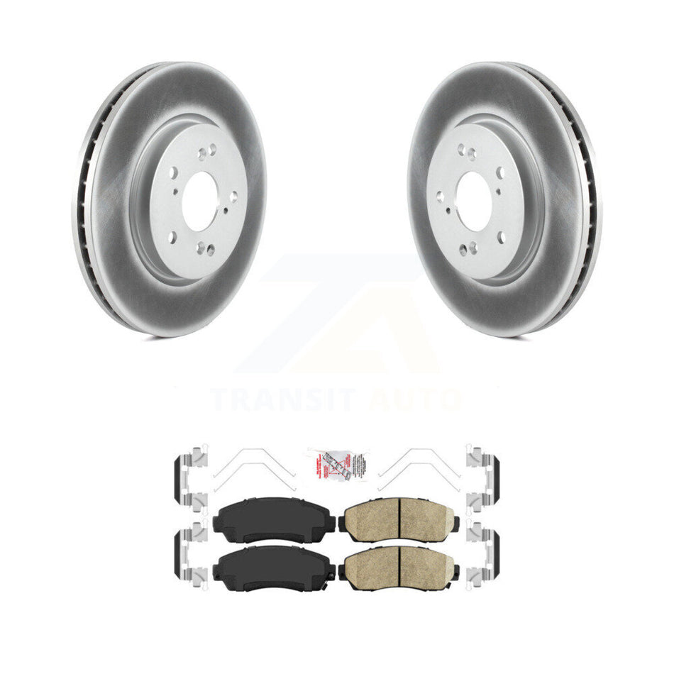 Front Coated Disc Brake Rotor & Ceramic Pad Kit For Honda CR-V Acura RDX Accord Crosstour KGA-100970