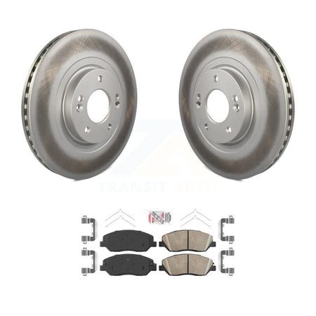 Front Coated Disc Brake Rotors And Ceramic Pads Kit For Hyundai Santa Fe XL KGA-100980