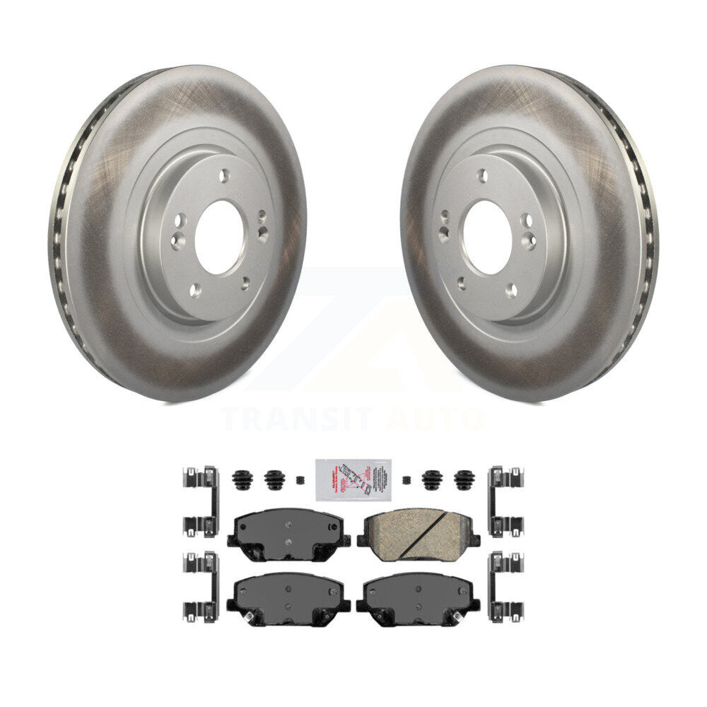 Front Coated Disc Brake Rotors And Ceramic Pads Kit For 2019-2020 Hyundai Santa Fe KGA-100983