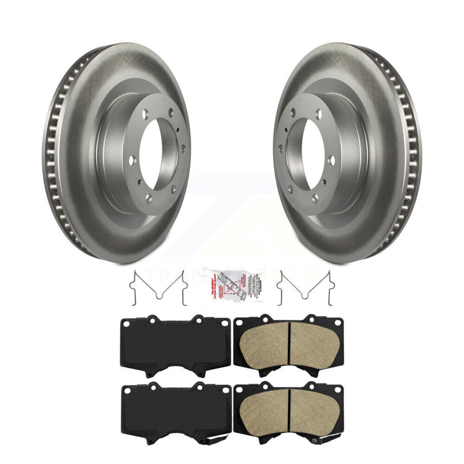 Front Coated Disc Brake Rotors & Ceramic Pad Kit For 2010-2023 Toyota 4Runner Lexus GX460 KGA-101003