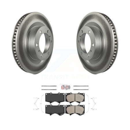 Front Coated Disc Brake Rotors & Ceramic Pad Kit For 2010-2023 Toyota 4Runner Lexus GX460 KGA-101004