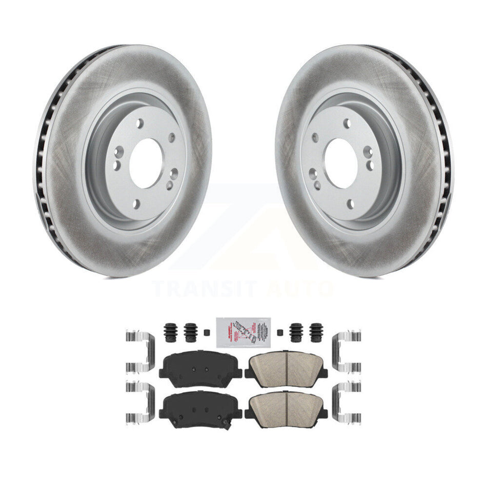 Front Coated Disc Brake Rotors And Ceramic Pads Kit For 2012-2017 Hyundai Azera KGA-101024