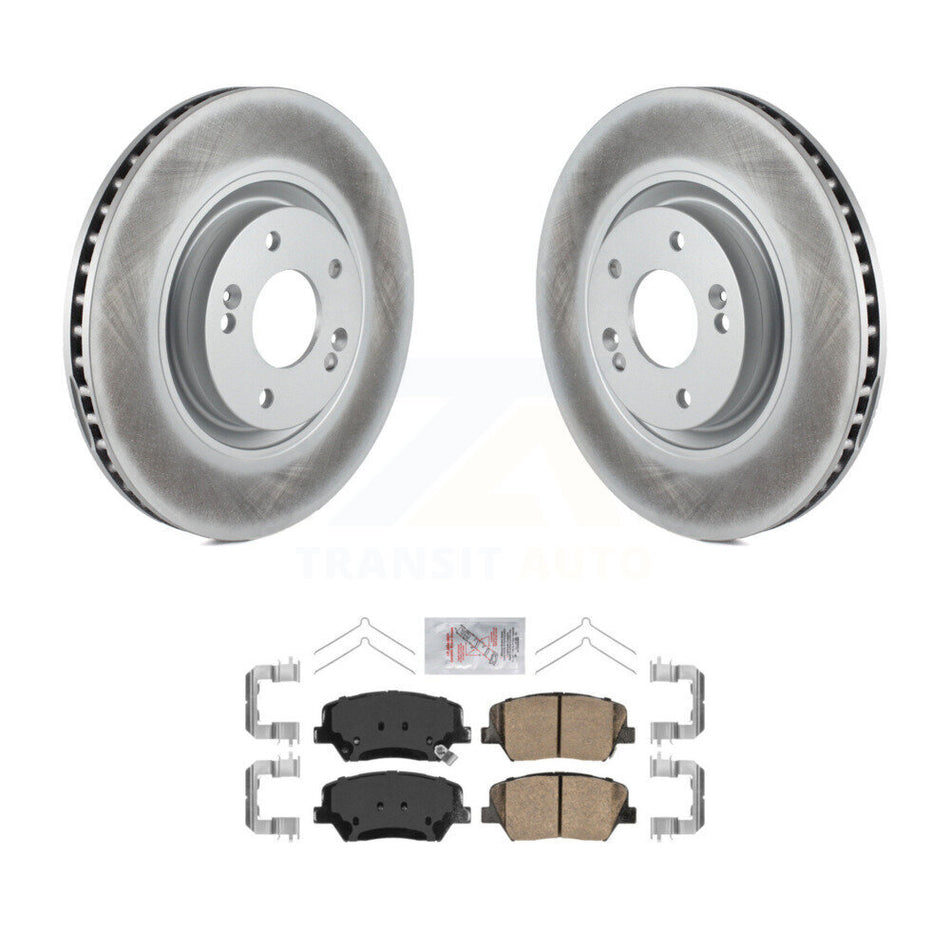 Front Coated Disc Brake Rotors And Ceramic Pads Kit For 2019-2022 Hyundai Nexo KGA-101025