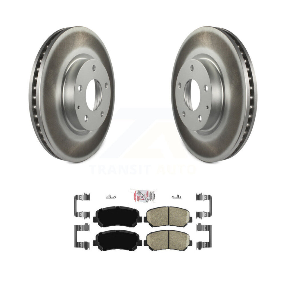 Front Coated Disc Brake Rotors And Ceramic Pads Kit For 2013-2015 Mazda CX-5 KGA-101029