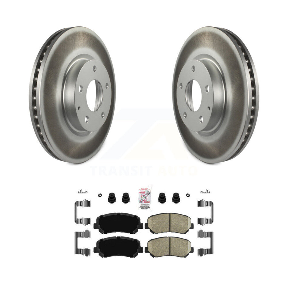 Front Coated Disc Brake Rotors And Ceramic Pads Kit For 2013-2015 Mazda CX-5 KGA-101030