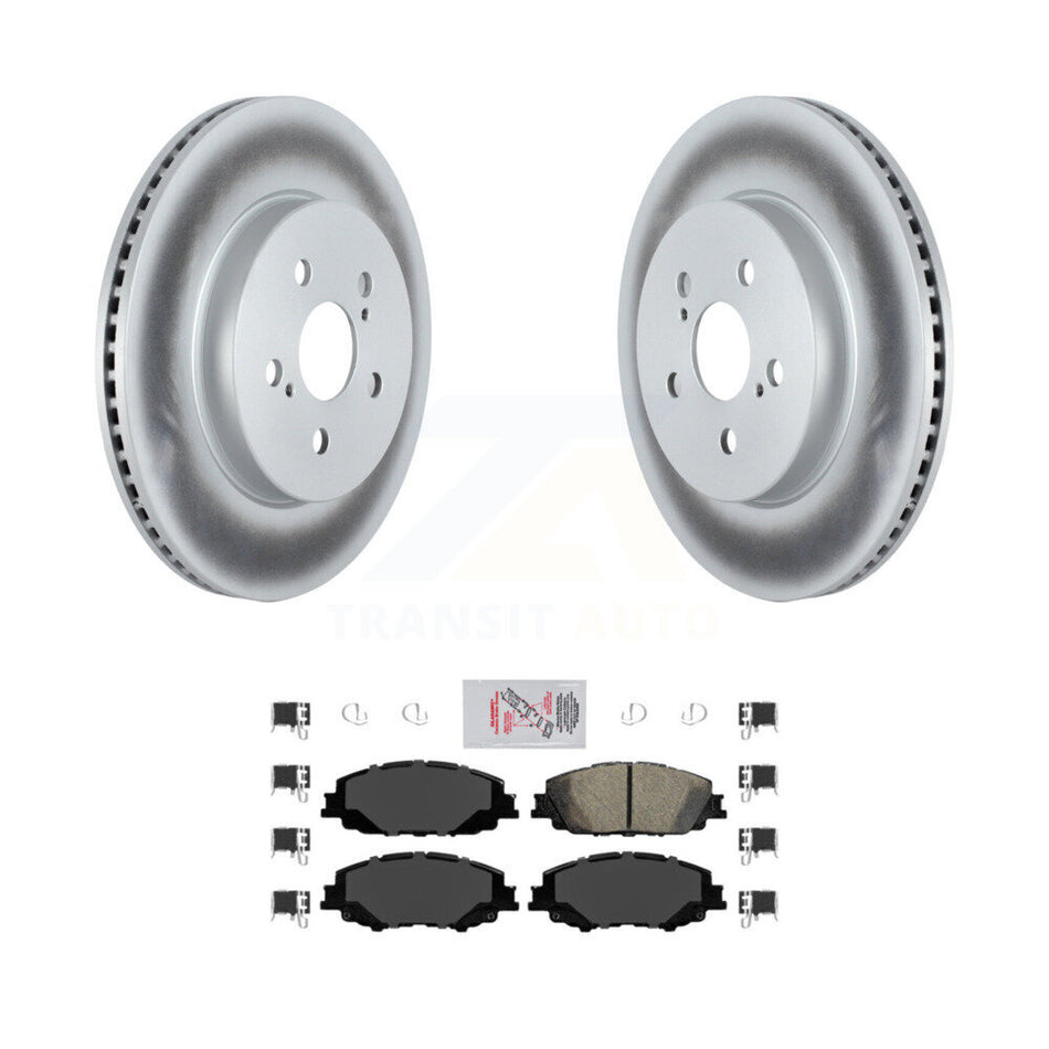 Front Coated Disc Brake Rotors And Ceramic Pads Kit For Toyota Corolla Prius Prime KGA-101034