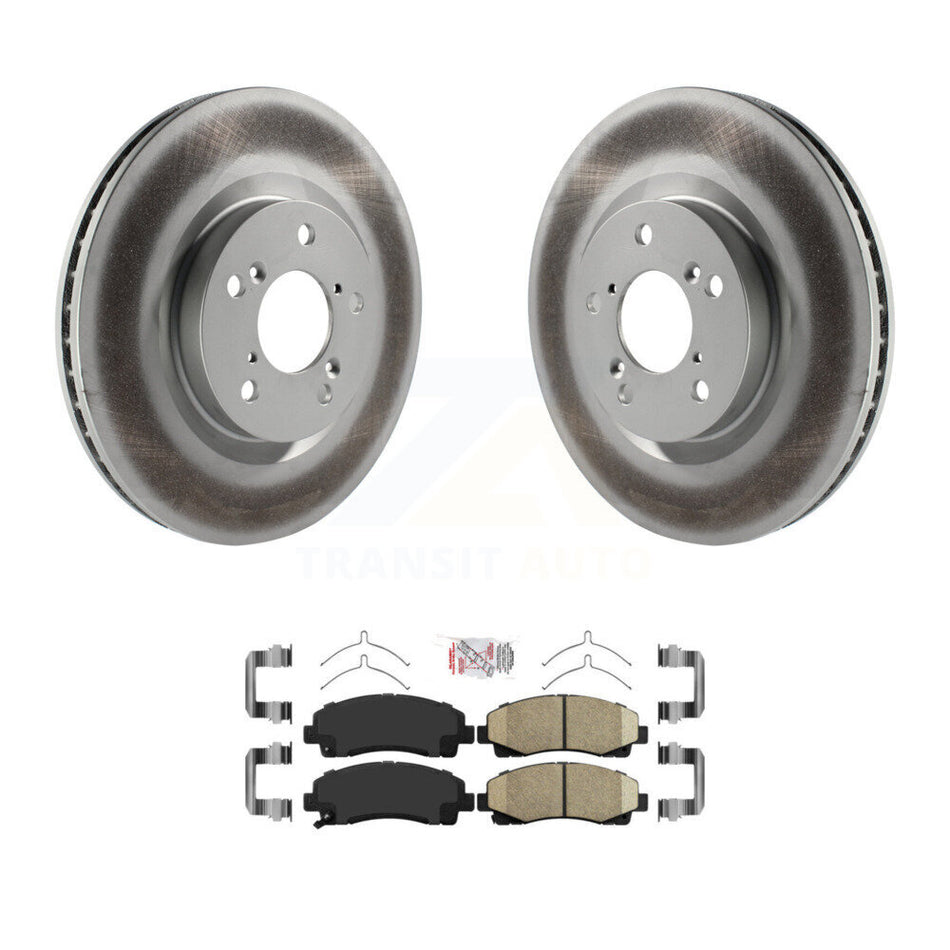 Front Coated Disc Brake Rotors And Ceramic Pads Kit For 2009-2014 Acura TL KGA-101039